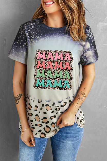 Printed MAMA Graphic Round Neck Tee