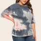 Plus Size Tie-Dye Half Sleeve Tee Shirt