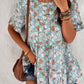 Printed Round Neck Tiered Top