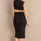 Twist Front Cutout Sleeveless Midi Dress