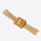 Square Buckle Elastic Braid Belt