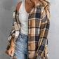 Plaid Dropped Shoulder Pocketed Shirt Jacket