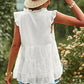 Swiss Dot Ruffle Shoulder Tiered Top