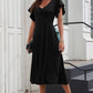 Flutter Sleeve Surplice Midi Dress