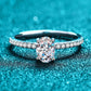 925 Sterling Silver Inlaid 1 Carat Moissanite Ring