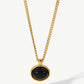 Natural Stone Geometric Pendant Necklace