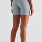 High-Rise Elastic Waistband Biker Shorts