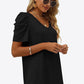V-Neck Puff Sleeve Tee