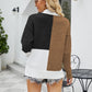 Color Block Dropped Shoulder Ribbed Trim Sweater