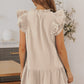 Ruffle Shoulder Tie-Neck Tiered Dress