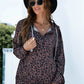 Full Size Printed Quarter-Snap Drop Shoulder Hoodie