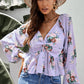 Floral Twisted Peplum Blouse