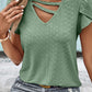 Strappy V-Neck Eyelet Top