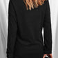 Heart Contrast V-Neck Long Sleeve Tee