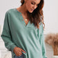 Button Detail Curved Hem Top