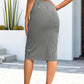 Plaid Twist Front Split Skirt