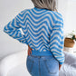 Wavy Stripe Dropped Shoulder Sweater