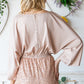 Sequin Drawstring Waist Dolman Sleeve Romper