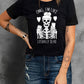 Halloween Skeleton Graphic Round Neck Tee