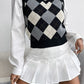 Argyle V-neck Knitted Vest