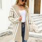 Two-Tone Open Front Fuzzy Longline Cardigan