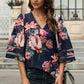 Printed Flare Sleeve Top