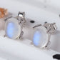 High Quality Natural Moonstone 925 Sterling Silver Stud Earrings