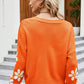 Floral Ribbed Trim Drop Shoulder Cardigan