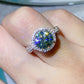 2 Carat Moissanite Emerald Green Ring