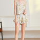 Satin Cami, Ruffle Hem Shorts Pajama Set