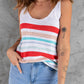 Rainbow Stripe Scoop Neck Knitted Tank