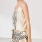 Satin Cami, Ruffle Hem Shorts Pajama Set