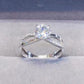 2 Carat Moissanite Crisscross 925 Sterling Silver Ring