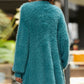 Open Front Fuzzy Cardigan with Pockets