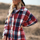 Plaid Dropped Shoulder Pocketed Shirt Jacket