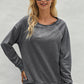 Round Neck Raglan Sleeve Exposed Seam Sweatshirt