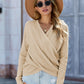V Neck Wrap Front Knitted Top