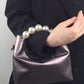 PU Leather Pearl Handbag