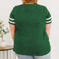 Plus Size Striped V-Neck Tee Shirt