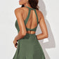 Halter Neck Open Back Swim Dress