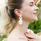 Random 2-Pair Heart and X-Shape Bead Dangle Earrings