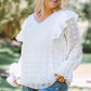 Plus Size Swiss Dot Ruffled Blouse