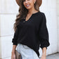 Button Detail Curved Hem Top