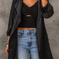 Drawstring Hooded Longline Jacket