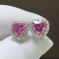 2 Carat Moissanite Heart-Shaped Earrings