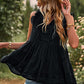 Swiss Dot Ruffle Shoulder Tiered Top
