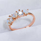 Moonstone and Zircon Heart Ring