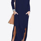 Split Long Sleeve V-Neck Maxi Dress