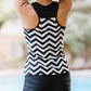 Full Size Chevron Print Ruched Tankini Set