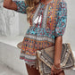 Bohemian Tassel Tie Puff Sleeve Babydoll Blouse
